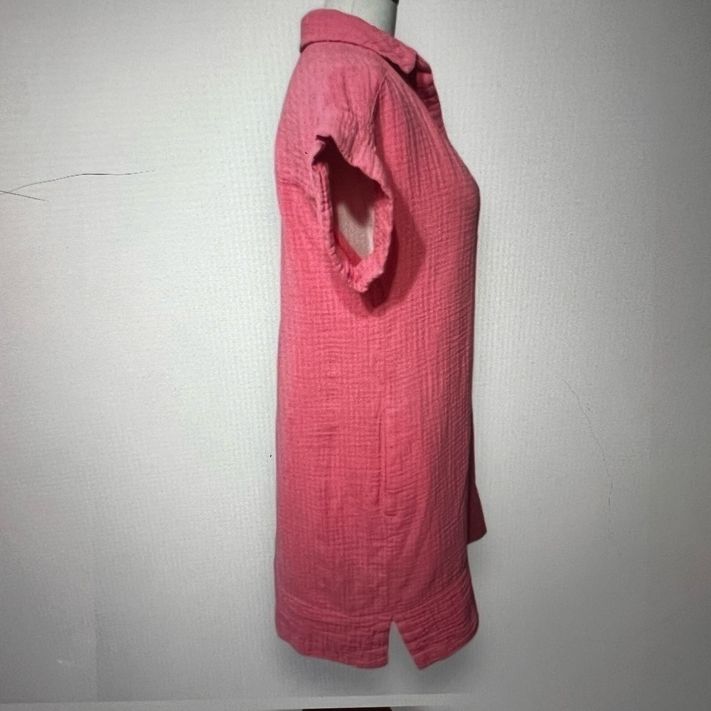 J Crew Pink Medium Gauze Shirt Dress Size Medium - Picture 5 of 7